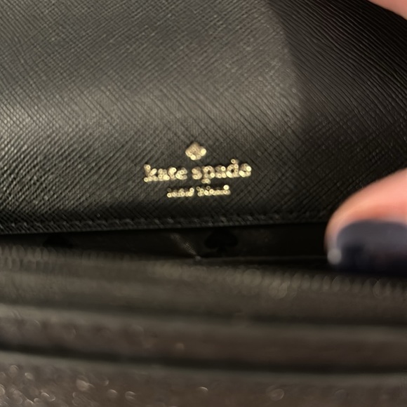 EUC KATE SPADE NEW YORK BLACK TINSEL FLAP CROSSBODY - Picture 6 of 11